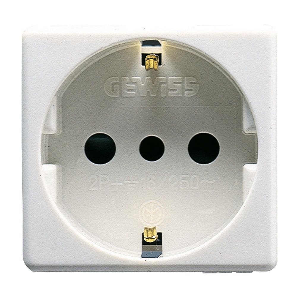 German socket outlet 16A 250V~ with safety device and screw