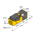 TURCK INDUCTIVE SENSOR RECTANGULAR height 40mm, AC 2-wire, DC 2-wire, NC/NO, 15mm SENSING,Terminal chamber