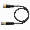 TURCK CORDSET FEMALE M12 STRAIGHT 4 POLE to MALE M12 STRAIGHT 4 POLE, 300mm CABLE PUR BLACK